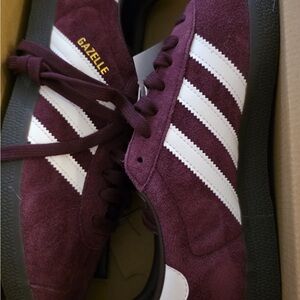 adidas Gazelle Maroon and White Men's Shoes